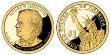 2011 S GEM Proof ANDREW JOHNSON PF PR PRESIDENTIAL Dollar Uncirculated COIN#6603