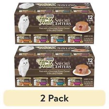  2 pack Purina Fancy Feast Savory Centers Pate Wet Cat Food, Gravy Center Colle