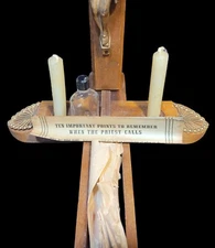 Last Rights Crucifix, Complete Sick Call Set With Candles And Holy Water UNUSED