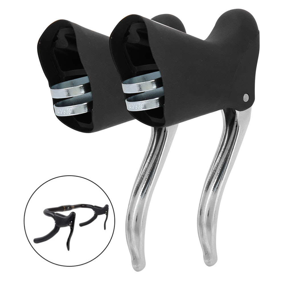 1 Pair Lightweight Aluminum Alloy Bike Brake Handles for Mountain and Road Cycling