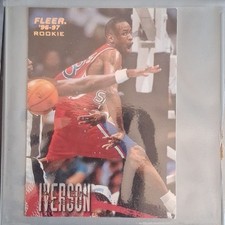 Fleer 1996-97 Allen Iverson Rookie Philadelphia 76ers NBA Basketball Card. rookie card picture