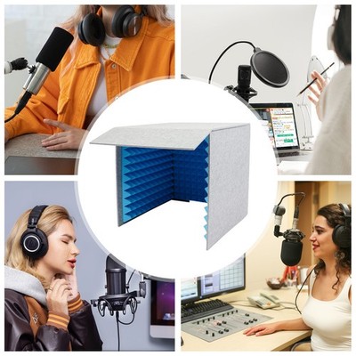 Desktop Soundproof Cover Portable Vocal Recording Booth Sound Absorbing Shield