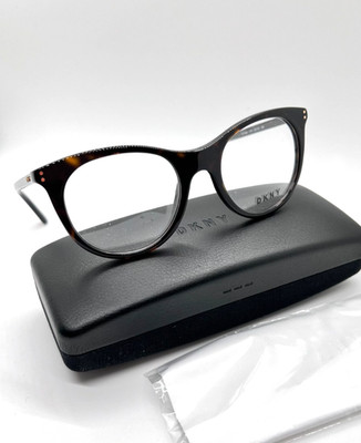 DKNY DY 4694 3774 Women Eyeglasses Frame 50-19-140mm Round Havana 100% Authentic