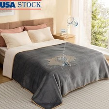 Waterproof Dog Blanket Reversible Sherpa Fleece Cozy Pet Blanket Couch Travel US