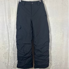 Columbia Snow Pants Kids Medium Black Omni-Tech Cargo Pockets Reflective