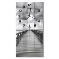 Glas-Wanduhr Rechteckig Im Hochformat Leuchtturm Schwarze Zeiger 30X60 Cm