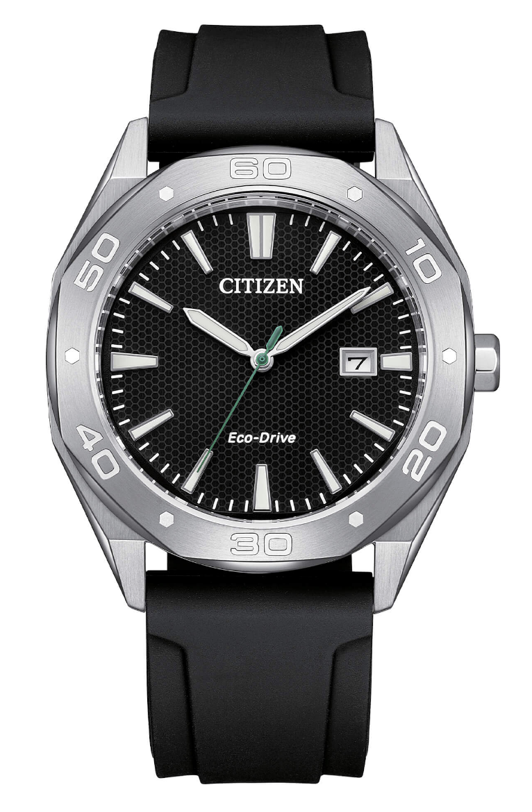 Citizen Metropolitan Sport OF 2025 Black Dial Silicone Strap Watch BM7631-01E