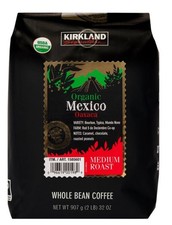 Kirkland Signature Organic Mexico Medium Roast Whole Bean Coffee, 32 Oz EXP 5/27 14.88 per pound