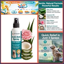 K9 Soothe Anti Itch Spray for Dogs Aloe Rose Coconut 4oz