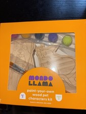 4 Complete Sets of Mondo Llama Paint Your Own Wood Character Kits w/ Dog Cat