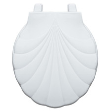 round Toilet Seat, Lift  Clean, Shell Design, USA, White