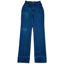 Vintage Lee Riders Jeans Womens Juniors 7 24x34 Talon Zipper High Rise 70s USA