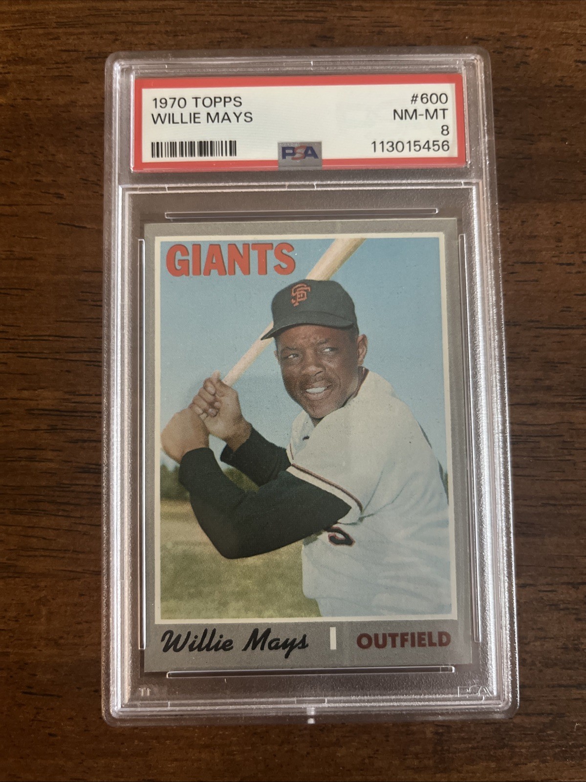1970 Topps #600 Willie Mays San Francisco Giants HOF PSA 8 NM-MT