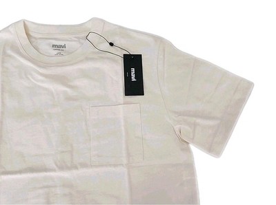 NWT Mavi Men's Large 100% Cotton Antique White Pocket Loose Fit Crew T-Shirt New