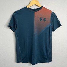 Under Armour Heat Gear Green Orange Short Sleeve Performance T-Shirt Boys YMD