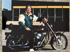 MIKE HOLMGREN GREEN BAY PACKERS SIGNED AUTOGRAPHED 5x7 MOTORCYCLE