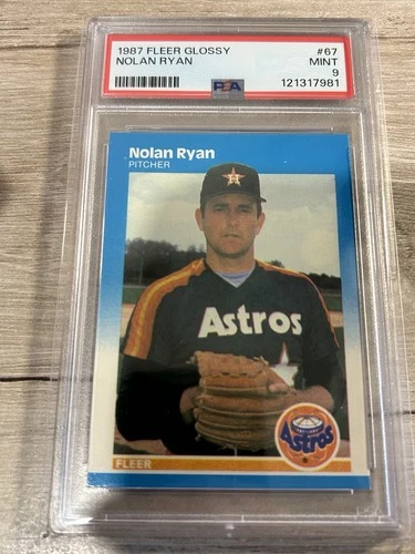 1987 FLEER GLOSSY NOLAN RYAN #67  PSA 9  MINT