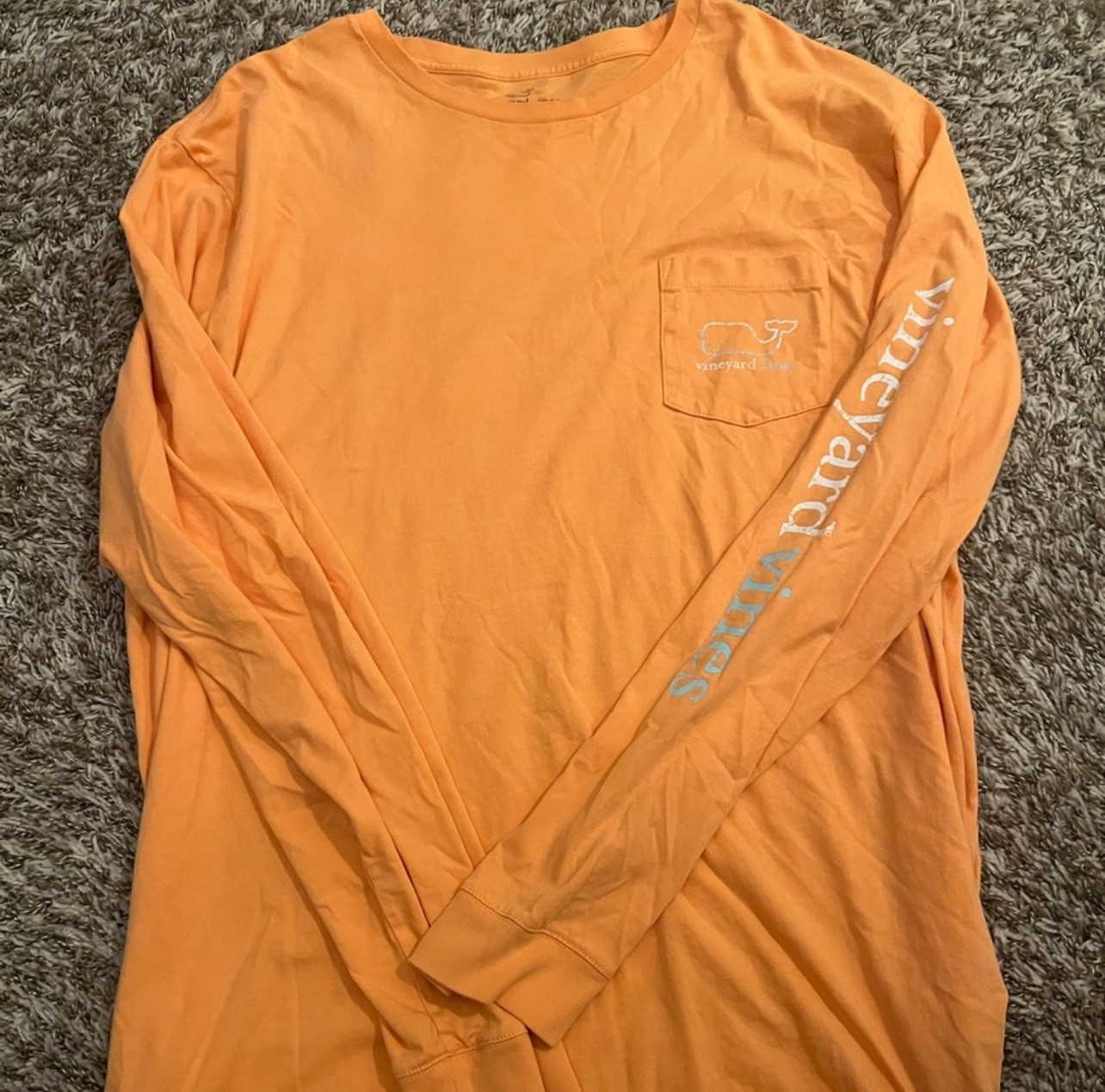 Vineyard Vines Men's Orange Long Sleeve T-Shirt Size XXL