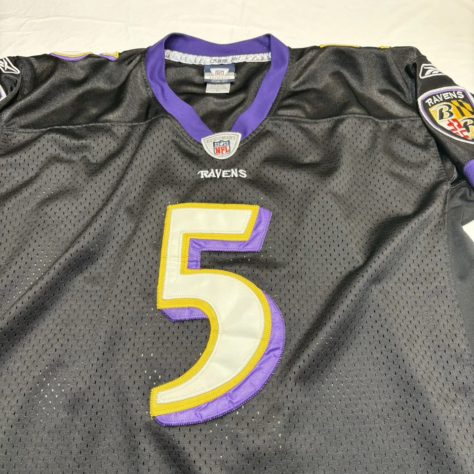 Camiseta de fútbol Joe Flacco Baltimore Ravens Reebok #5 para hombre 50 Foto 3 de 4
