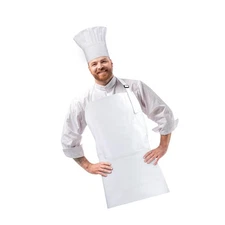 Chef Apron and Hat set, 2 Pockets Adjustable Cotton Kitchen Cooking Bib Apron...