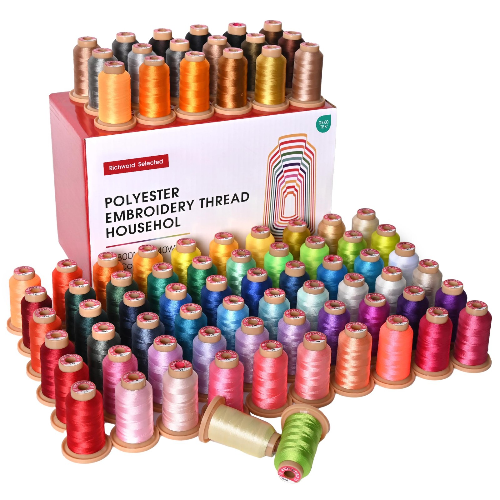 Thread Set 800m 80 Colors Polyester For Sewing Machines Poolin Full