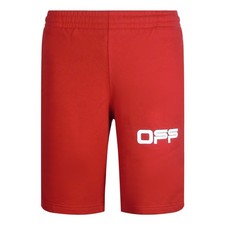 Off-White Airport Tape Design Red Sweat Shorts