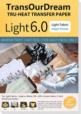 Transourdream Tru Heat Transfer Paper Light for Heat Press Machine 20 Sheets A4