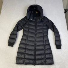 SOIA & KYO Women’s Size Medium Down Long Parka Coat Black Mock Neck