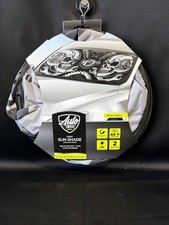 Auto Drive Super Jumbo Twist Sun Shade - Dual Skull - 31.5 28.5 - New