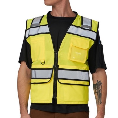 large High Vis Reflective Safety Vests for Men Women Yellow High Visibility V...