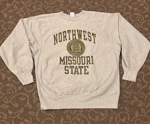 Vintage Champion Reverse Weave Grey Northwest Missouri State Sweatshirt Size XL