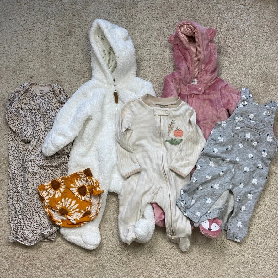 Carters Baby Girl Clothes Bundle 3 Months 3M Winter Fleece Bunting Sleeper
Opens in a new window or 