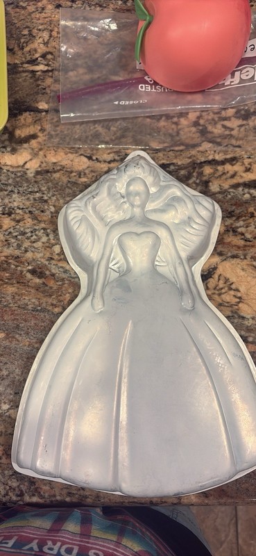 Aluminum Silver Doll Princess Dress Ball Gown Shaped Cake Pan