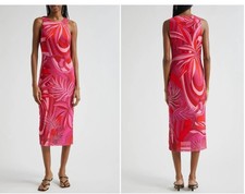 FARM Rio Endless Floral Stretch Tulle Midi Dress Size M Medium