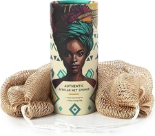 African Net Sponge Authentic with Knots - Afroscrub Exfoliating Champagne 