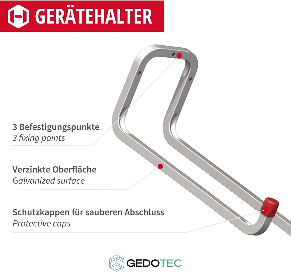 Gedotec T-Deckenhaken Metall Doppel-Haken Montagehaken 2-fach