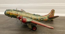 YONEZAWA - TINPLATE SUPER FORTRESS - 17" WING - JAPAN - FRICTION PLANE BEAUTY  