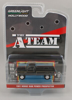 1:64 Greenlight *HOLLYWOOD 43* BLACK 1981 Dodge Ram THE A-TEAM *NIP*