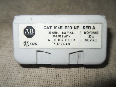 1 LOT OF 3 Allen-Bradley 194E-E20-NP NEUTRAL POLE FOR CONTROL SWITCH