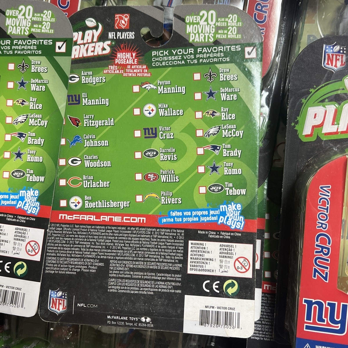 2012 NY Giants McFarlane Toys NFL Playmakers Victor Cruz 4” Figure