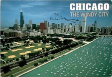 Chicago skyline, Sears Tower, John Hancock Center, Werner J. Bertsch Postcard