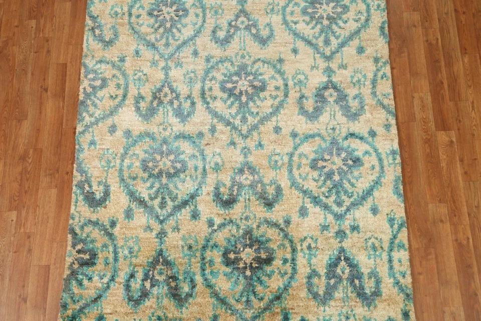 Transitional Damask Moroccan 5x8 Handmade Area Rug - Image 4 of 4