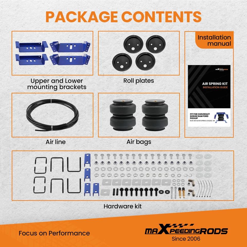 Kit de suspensión de resorte auxiliar de aire 5000 lb para Dodge W300 W200 Pickup Base 97-04 Foto 3 de 4