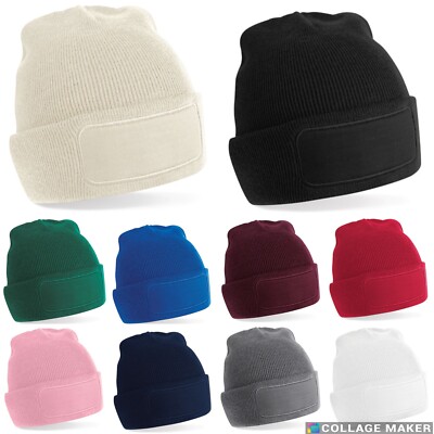 Beechfield Original Patch Beanie CB445 Herren Strickmütze Wintermütze Aufnäher