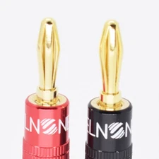 24pcs ELNONE High Quality Gold Plated Speaker Banana Plug Male Audio Connector