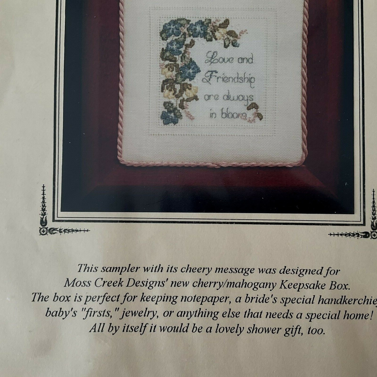Moss Creek Designs Cross Stitch Chart Morning Glory Love Sampler Rae 