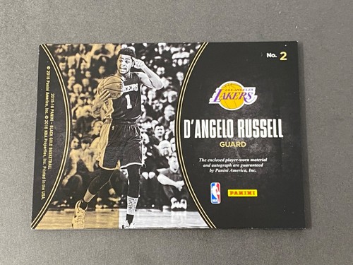 D'Angelo Russell 2015-16 Panini Black Gold Auto Jersey RC #2 #D 068/199 - Picture 2 of 2