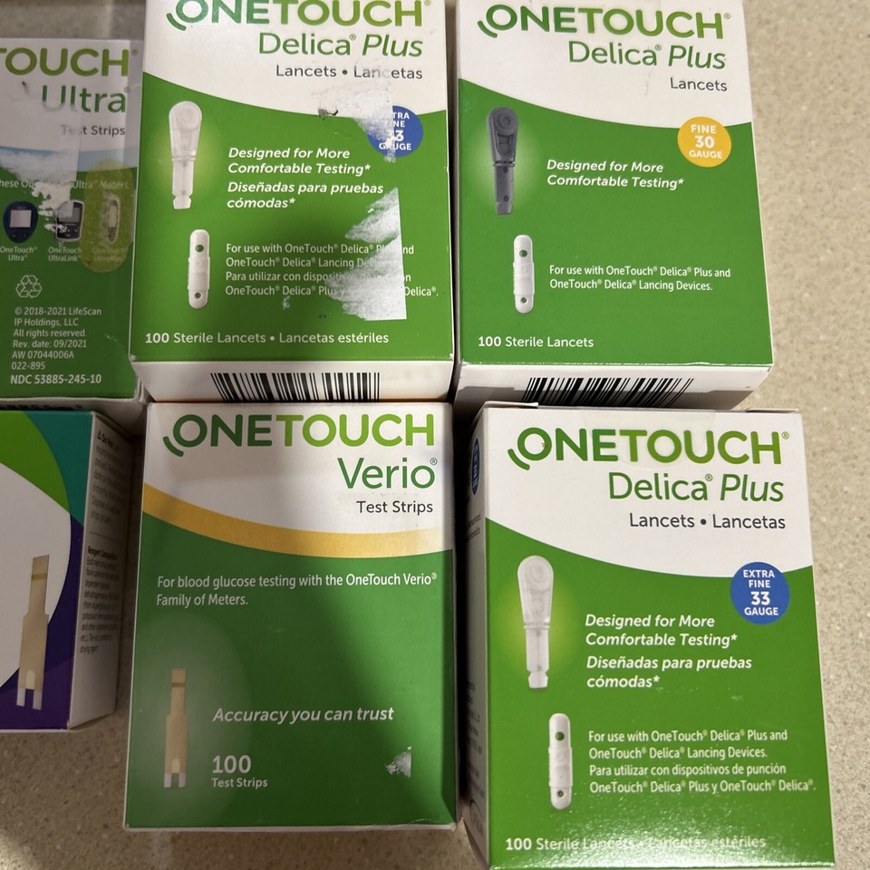 9 Brand New One Touch Verio Ultra Test Strips Lancets Machine 8/25 2