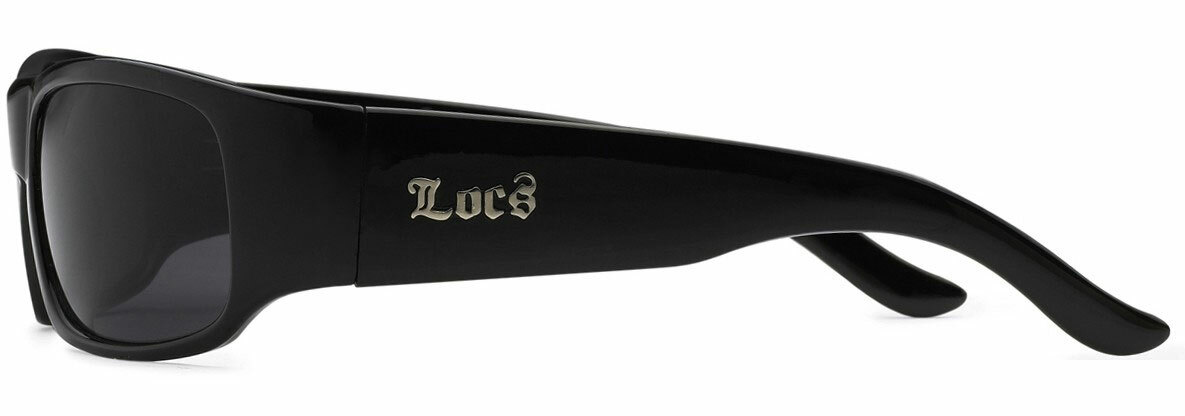 Locs Occhiali Da Sole Poker Rap Rapper Moda Città Vestito Donne Uomini 8LOC9006, Montatura Nero Lucido Lenti Grigio, Taglia Unica - Foto 10