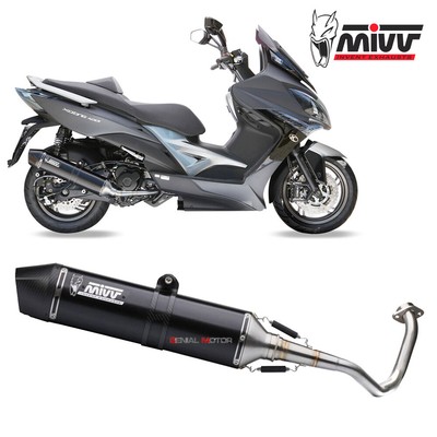 2013 KYMCO XCITING 400I Stronger Black Stainless Black Full Exhaust MIVV > 2016